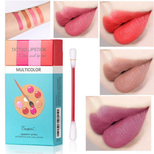 20 Pcs Set Cotton Swab Lipsticks / Waterproof